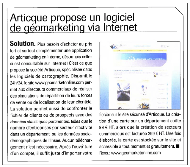 Action Commerciale N° 274 - 01-05-2007 - 321 - 070501-articque-propose-un-logiciel-de-geomarketing-via-internet.pdf 2014-10-17 11-45-51