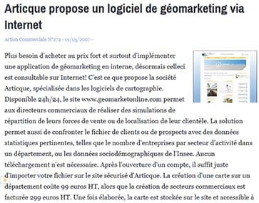 Miniature article action commerciale