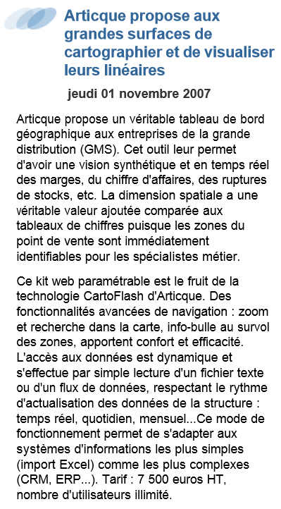 La solution Articque s'adresse aussi aux GMS