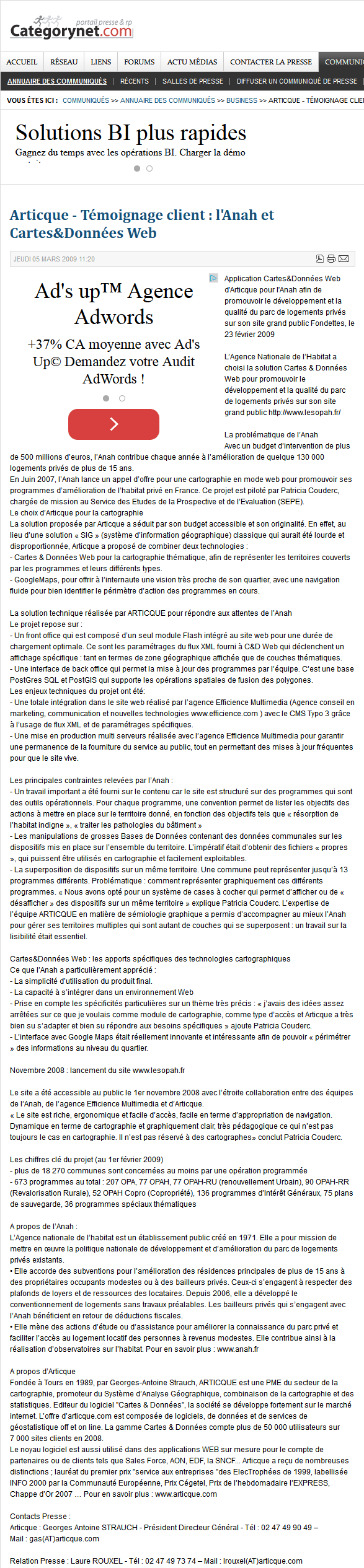 Articque et le témoignage client de l'Anah