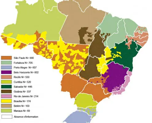 Cartographie des aires d’influence des villes brésiliennes