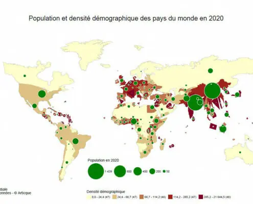 population et densite demographique des pays du monde en 2020