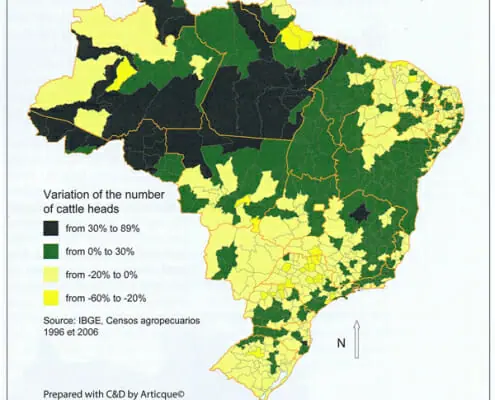 map geographische rundschau cattle brasil