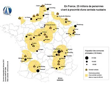 Miniature des sites nucléaires en France