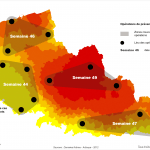 Cartographie de l'épidémie de grippe dans la région Nord-Pas-de-Calais
