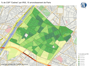 Cartographie des CSP Cadres dans le 15eme arrondissement de Paris