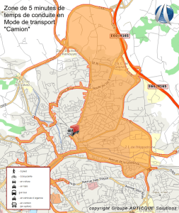 Fonctions routieres : zone de temps de conduite