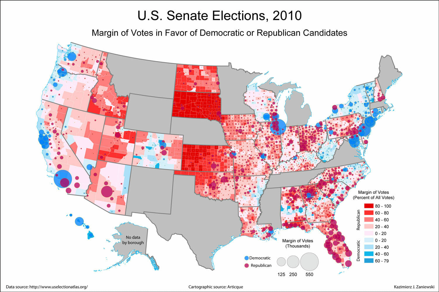 USA Senate 2010 county results