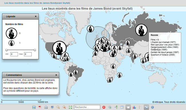 lieux montres dans les films de james bond avant skyfall