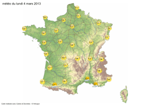 Carte meteorologique du lundi 4 mars 2013