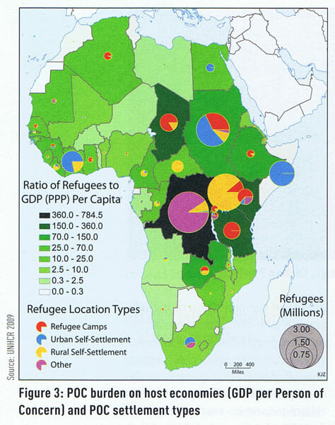 map-geographische-rundschau-africa-refugee