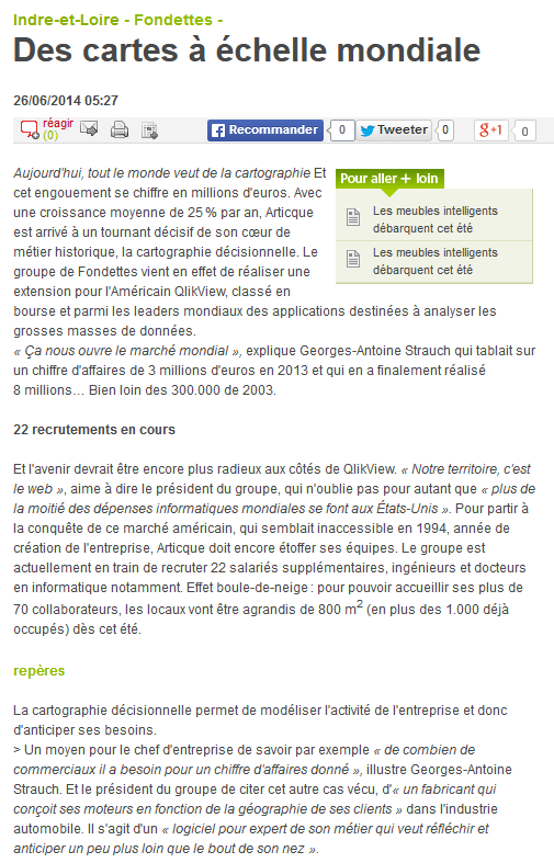 Des cartes à échelle mondiale -Article de La Nouvelle République