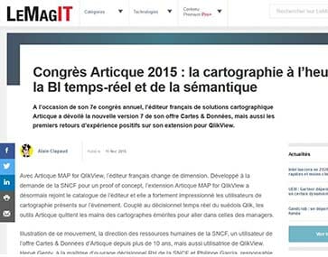 Congrès Articque 2015 : la cartographie à l'heure de la Business Intelligence