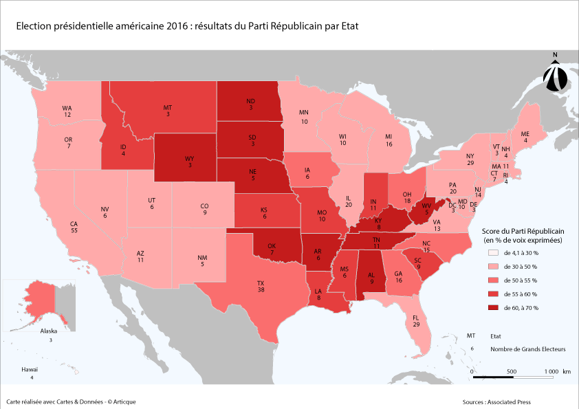 Le vote républicain aux élections américaines de 2016