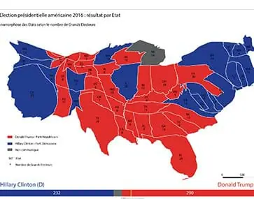 Les élections présidentielles 2016 aux États-Unis en cartes