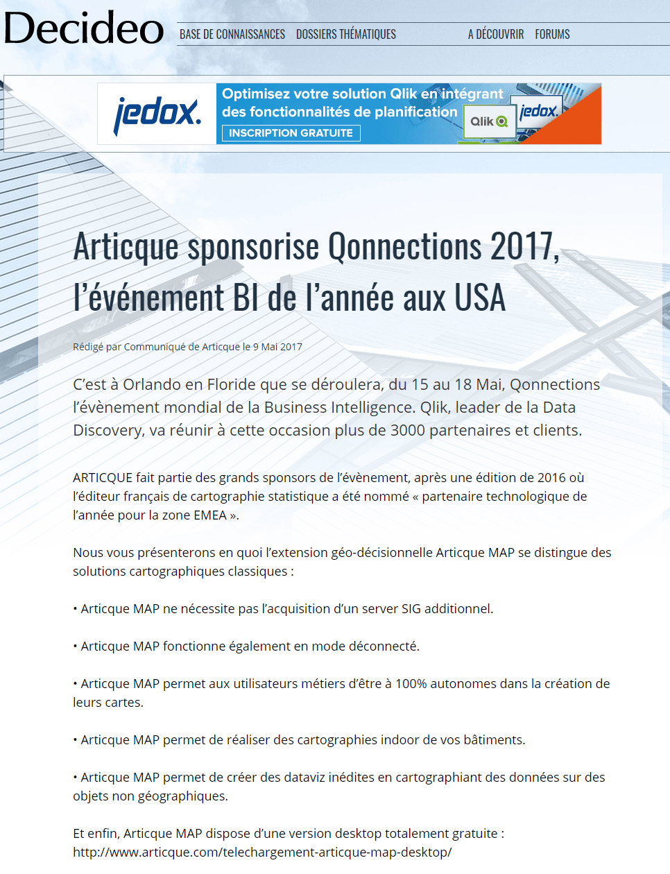 Articque sponsorise Qonnections 2017