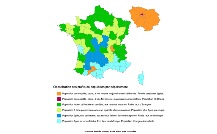 Classification des profils de population par département en France