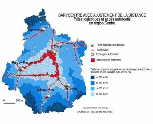 Exemple de geomarketing appliqué aux pôles logistiques et autoroutes