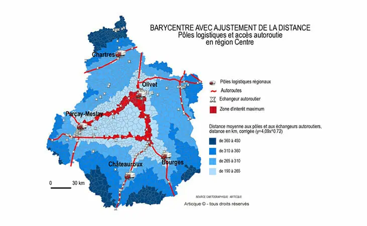 Exemple de geomarketing appliqué aux pôles logistiques et autoroutes