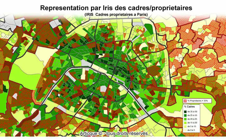Geolocalisation des cadres-propriétaires à Paris avec Iris
