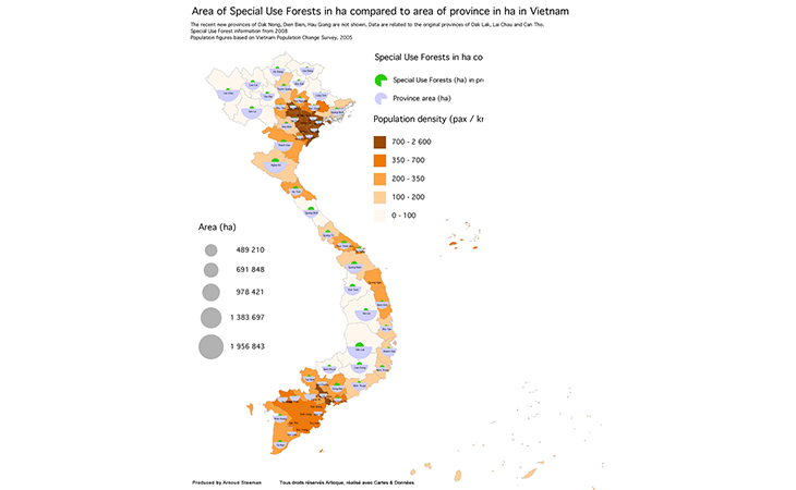 Proportion des exploitations forestières par région au Vietnam