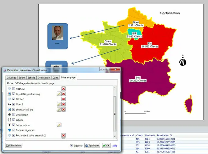 Illustration du module Gestion des couches