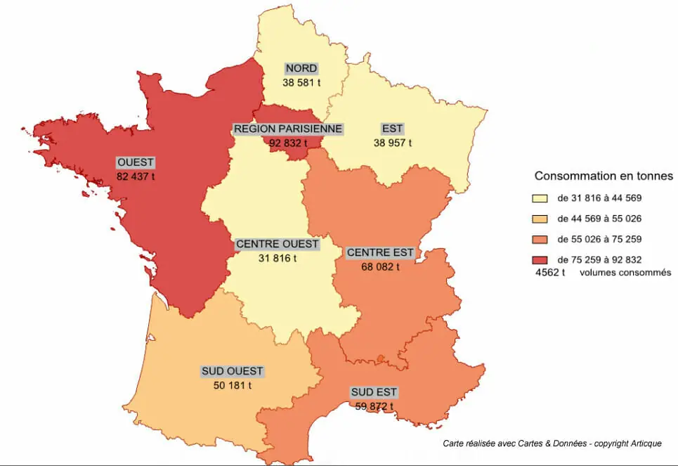 Exemple du module Remplissage dans Cartes & Données