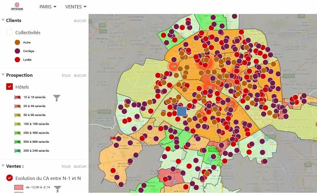 la localisation des prospects est clietns est un des indicateurs de performance essentiels