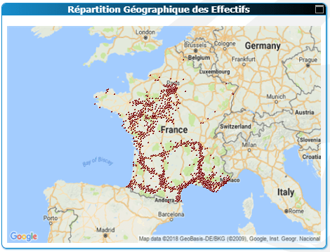 Carte de la répartition des effectifs par FGP