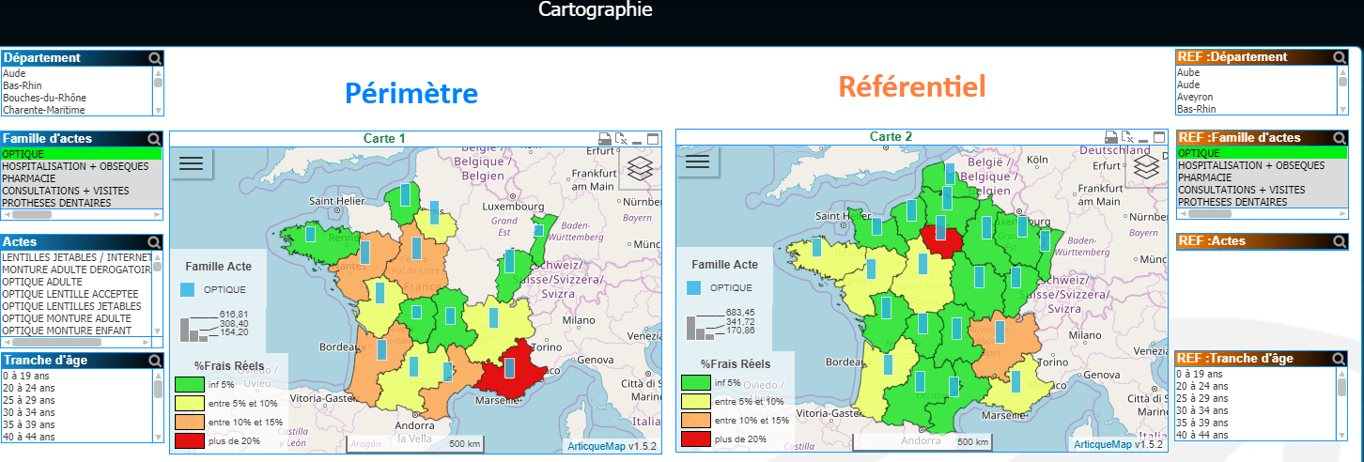 Exemple de cartographie réalisée dans le cas de GFP