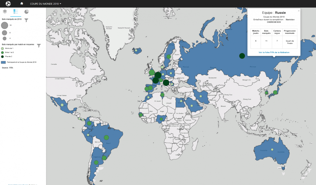 Carte des buts marques en Coupe du Monde 2018