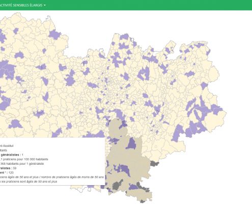 Carte des bassins d'activité sensible élargis