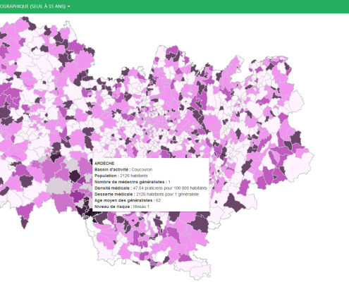 Carte du risque démographique (seuil à 55 ans)