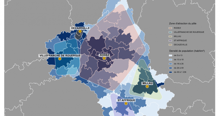 Information médicale : principaux pôles d'attraction MCO de l'Aveyron