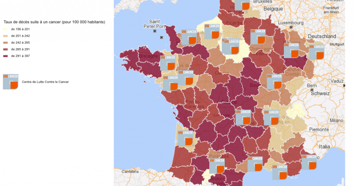 Représentation de la lutte contre le cancer en France