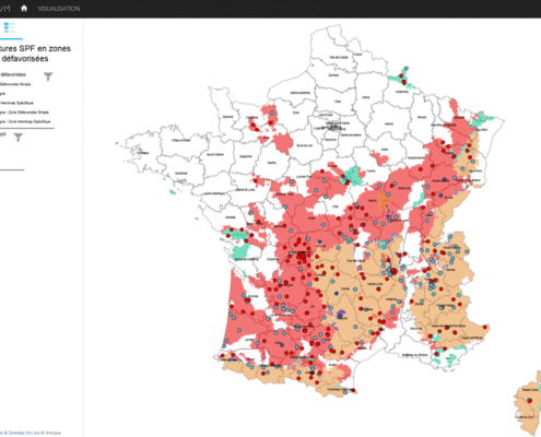 Activités associatives : présence de structures SPF en zones défavorisées