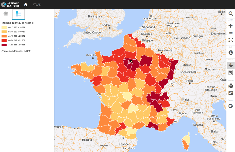 Analyse geographique des inegalites socio-demographiques en France