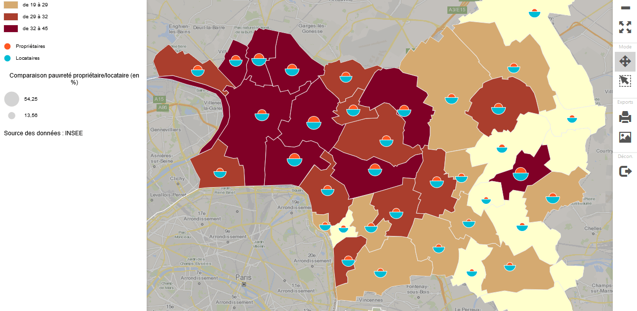 Taux de pauvrete dans le departement de Seine-Saint-Denis