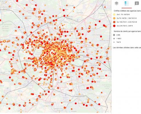 Cartographie statistique du chiffre d'affaires d'agences bancaires