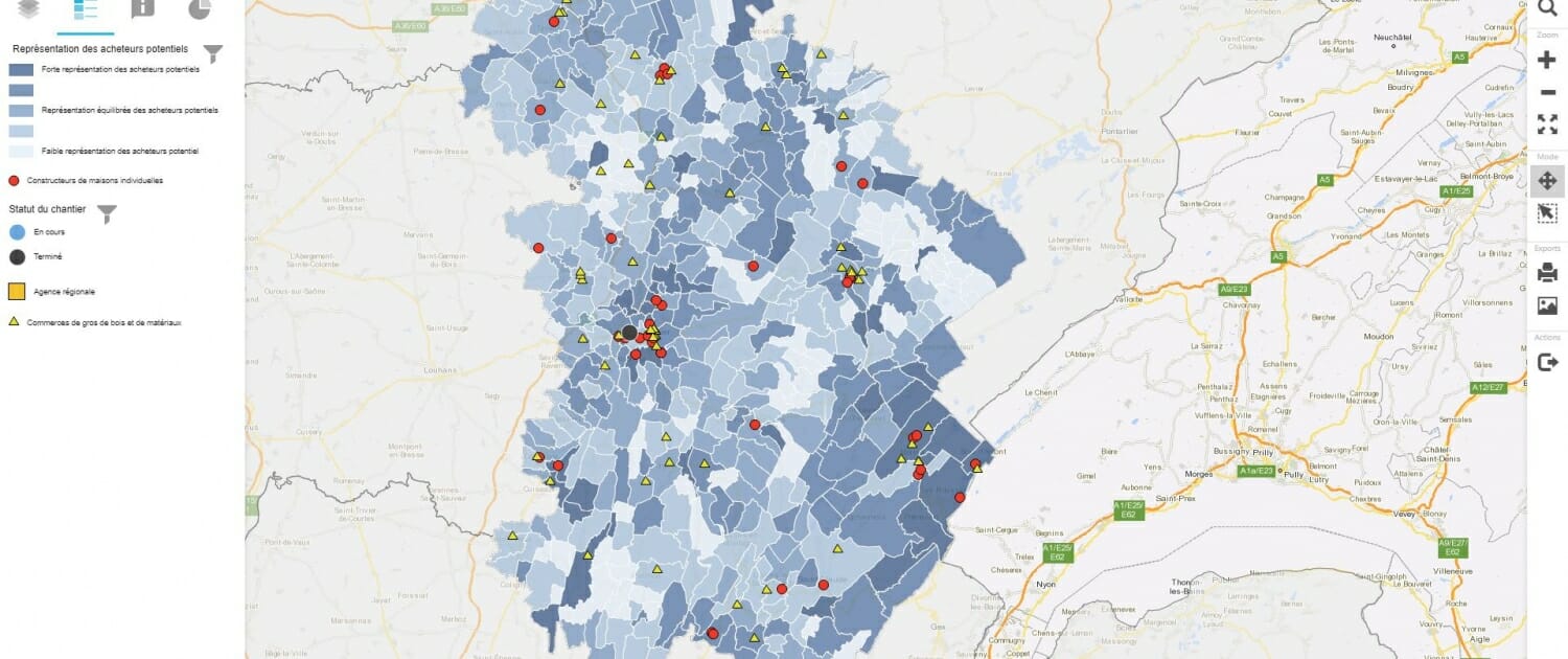 Batiment & Travaux Publics : localisation du profil type de clients