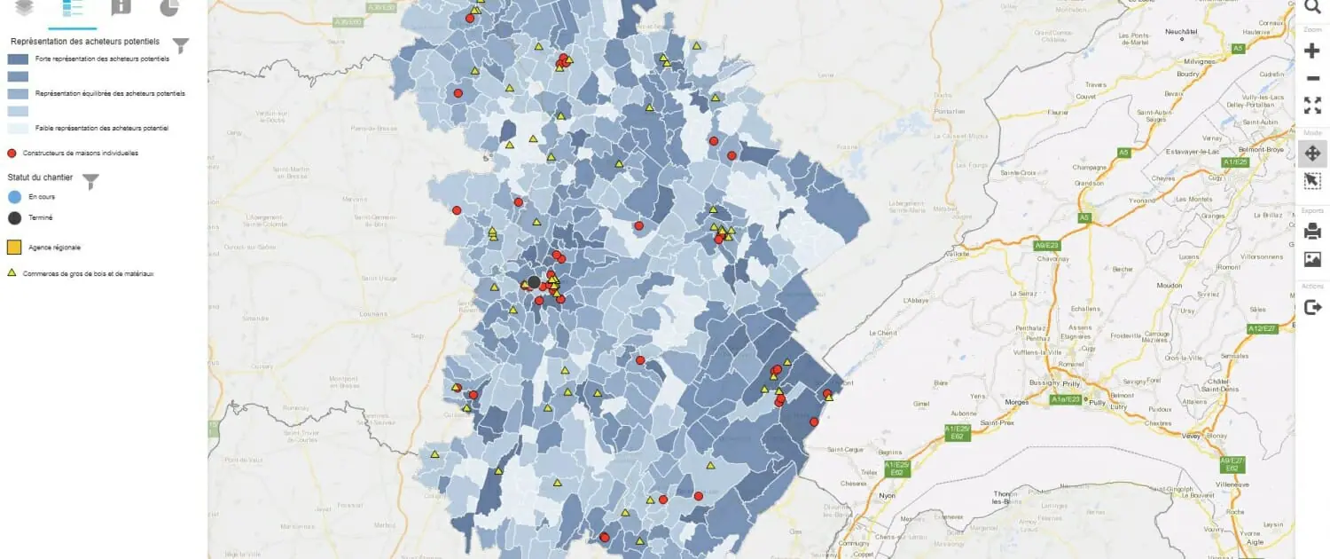 Batiment & Travaux Publics : localisation du profil type de clients