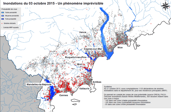 carte de sinistre pour évaluer la gestion du risque