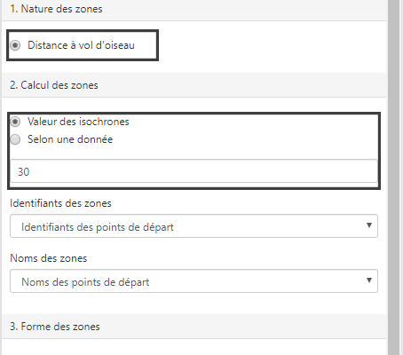 Calcul des zones buffer dans cartes & données