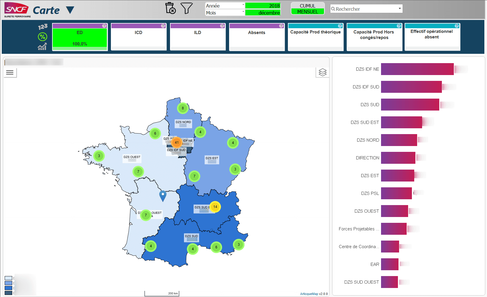 Sncf : Business Intelligence (BI) et Articque Map