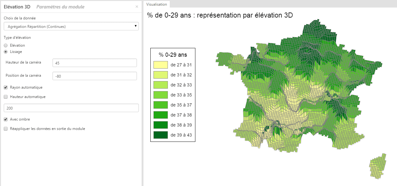 Utilisation du module Élévation 3D dans Cartes & Données