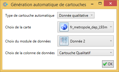 Génération automatique du cartouche dans Cartes & Données