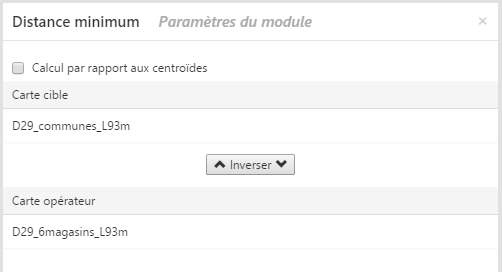 Paramètres du module Distance minimum