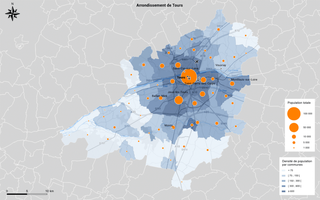 Carte de Tours réalisée avec les Carticques 2019