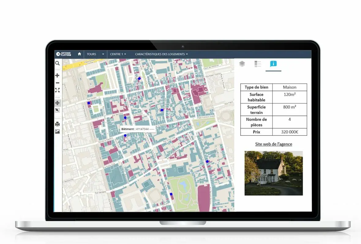 Cartographie d'un patrimoine immobilier par quartier