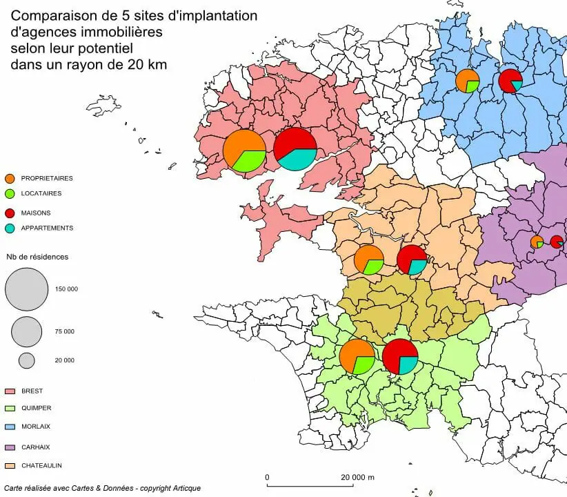 Cartographie d'agences bretonnes réalisée avec C&D